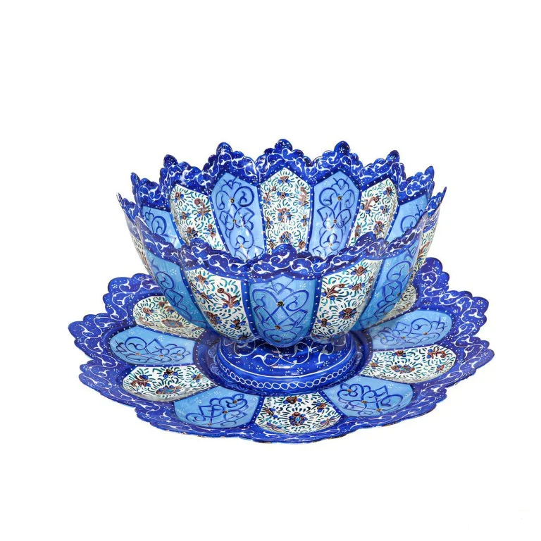 ست کاسه و بشقاب میناکاری