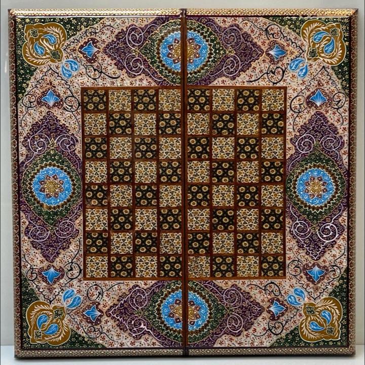 تخته نرد خاتم و نقاشی تذهیب اعلا 50 س